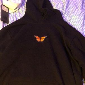 💜black butterfly hoodie